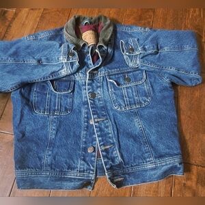 GAP Blue Denim Jacket with Green Collar